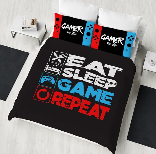 Gamer double duvet cover eat - duvet,