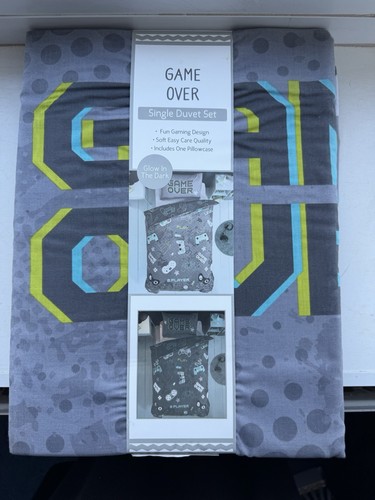 Gamer game over single duvet - game,