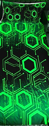Single black green geometric - &,
