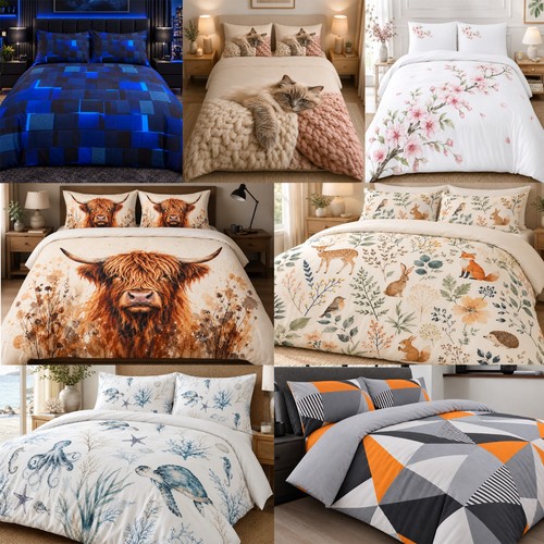 Digital print duvet cover set - print,