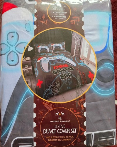 Christmas gaming duvet cover - gaming,