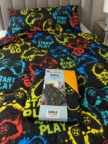 Kids gaming single duvet cover - gaming,