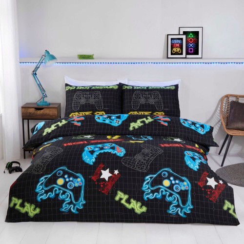 Black gamer duvet cover - cover, set